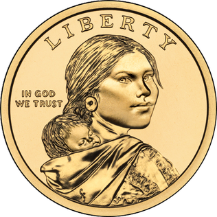 Sacajawea and Jean Baptise golden dollar